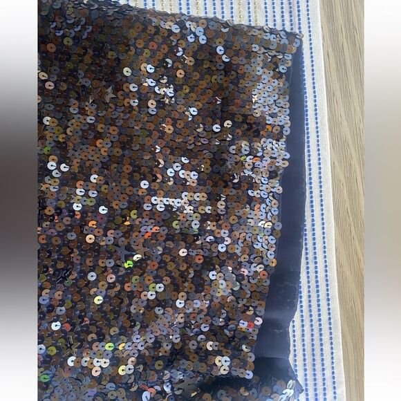 J Crew Collection Romper Sequin Starts Black Neckline  Lined Pockets Sz 6 - Picture 11 of 16